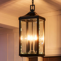 Urban Ambiance - Outdoor Pendant Light - UHP1191 Colonial Outdoor Pendant Light, 23-3/4" x 9-1/2", Olde Bronze Finish, Calderdale Collection -
