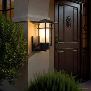 Urban Ambiance - Wall Sconce - UHP1310 Mid - Century Modern Outdoor Wall Sconce 12''H x 9.125''W, Midnight Black Finish, Riverside Collection - 