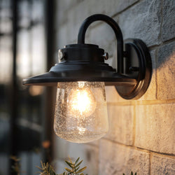 Urban Ambiance - Wall Sconce - UHP1320 Coastal Outdoor Wall Sconce 11''H x 9''W, Midnight Black Finish, Santa - Ana Collection - 