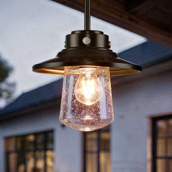 Urban Ambiance - Pendant - UHP1321 Coastal Outdoor Pendant 8''H x 9''W, Midnight Black Finish, Santa - Ana Collection - 