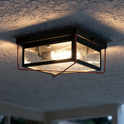 Urban Ambiance - Outdoor Ceiling Light - UHP1330 Vintage Outdoor Ceiling Light 5.5''H x 11.5''W, Olde Bronze Finish, Longmont Collection -