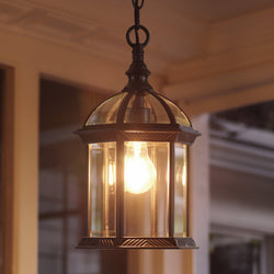 Urban Ambiance - Pendant - UHP1373 Transitional Outdoor Pendant 13.625''H x 7.5''W, Olde Bronze Finish, Greensboro Collection - 
