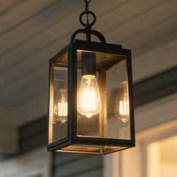 Urban Ambiance - Outdoor Pendant Light - UHP1383 Farmhouse Outdoor Pendant 15.375''H x 7''W, Olde Bronze Finish, Macon Collection, Marine-Grade Construction -