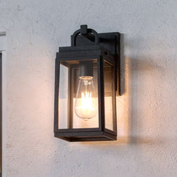 Urban Ambiance - Wall Sconce - UHP1385 Farmhouse Outdoor Wall Sconce 11.875''H x 5.5''W, Midnight Black Finish, Macon Collection - 