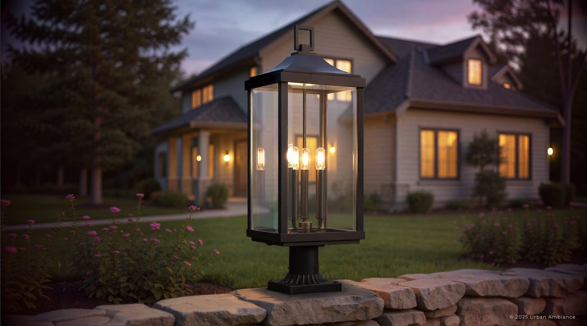 Exposed outdoor light fixture with rain