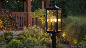 Urban Ambiance - Outdoor Post/Pier Light - UHP1400 Farmhouse Outdoor Post Light 26.875''H x 9.5''W, Midnight Black Finish, Calderdale Collection -