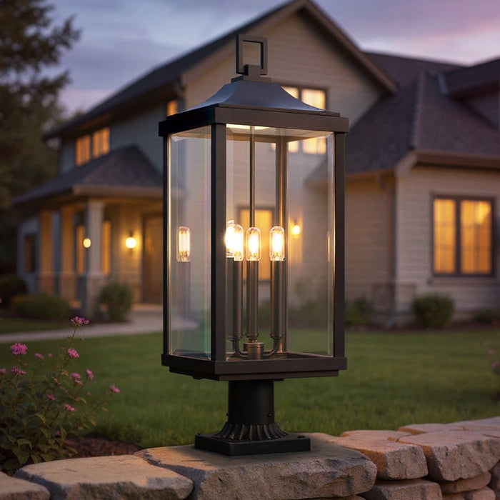 UHP1400 Farmhouse Outdoor Post Light 26.875''H x 9.5''W, Midnight Black Finish, Calderdale Collection