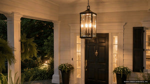 Urban Ambiance - Outdoor Pendant Light - UHP1401 Farmhouse Outdoor Pendant 23.75''H x 9.5''W, Midnight Black Finish, Calderdale Collection -