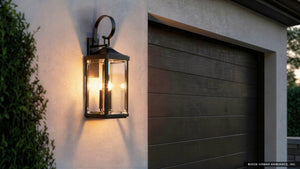Urban Ambiance - Outdoor Wall Sconce - UHP1404 Transitional Outdoor Wall Sconce 30.625''H x 9.5''W, Midnight Black Finish, Calderdale Collection -