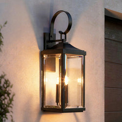 Urban Ambiance - Outdoor Wall Sconce - UHP1404 Transitional Outdoor Wall Sconce 30.625''H x 9.5''W, Midnight Black Finish, Calderdale Collection -
