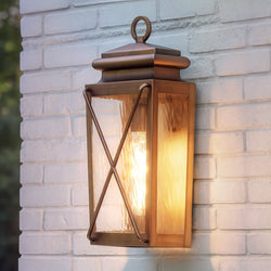 Urban Ambiance - Wall Sconce - UHP1410 Vintage Outdoor Wall Sconce 17.875''H x 8''W, Antique Copper Finish, Buffalo Collection - 