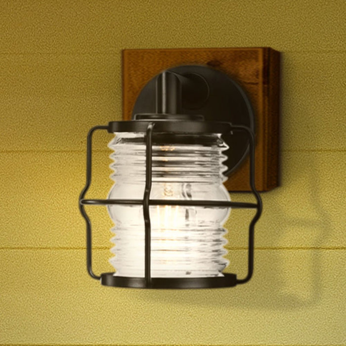 UHP1472 Coastal Outdoor Wall Sconce, 9-1/2''H x 8-1/2"W x 7-1/4''D, Matte Black Finish, Laramie Collection