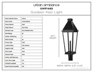 Urban Ambiance - Post Light - UHP1480 Tudor Outdoor Post Light, 26 - 1/2''H x 9 - 1/4