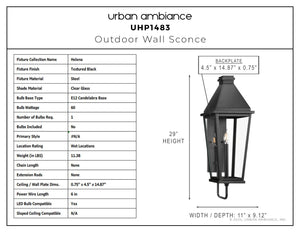Urban Ambiance - Wall Sconce - UHP1483 Tudor Outdoor Wall Sconce, 29''H x 11