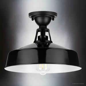 Urban Ambiance - Ceiling Light - UHP1494 Industrial Outdoor Ceiling Light, 9 - 1/2''H x 13 - 1/4