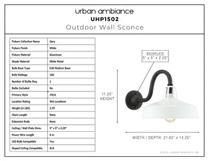 Urban Ambiance - Wall Sconce - UHP1502 Industrial Outdoor Wall Sconce, 11 - 1/4''H x 21 - 5/8