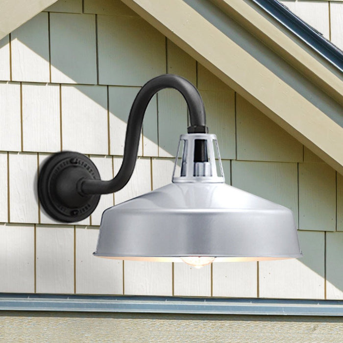 UHP1506 Industrial Outdoor Wall Sconce, 11-1/4''H x 21-5/8"W x 13-1/4''D, Metallic Gray Finish, Gary Collection
