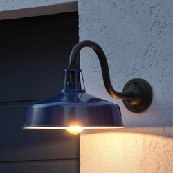Urban Ambiance - Wall Sconce - UHP1507 Industrial Outdoor Wall Sconce, 11 - 1/4''H x 21 - 5/8"W x 13 - 1/4''D, Navy Finish, Gary Collection - 