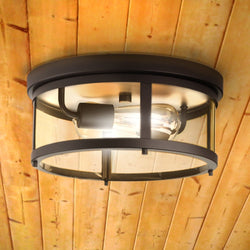 Urban Ambiance - Ceiling Light - UHP1523 Farmhouse Outdoor Ceiling Light, 5 - 3/4''H x 12 - 5/8"W x 12 - 5/8''D, Antique Bronze Finish, Bankstown Collection - 