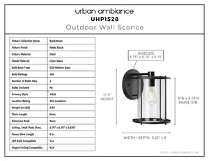 Urban Ambiance - Wall Sconce - UHP1528 Farmhouse Outdoor Wall Sconce, 11 - 1/2''H x 9 - 1/4