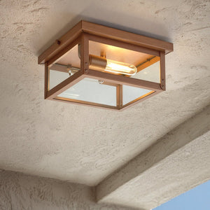 Urban Ambiance - Ceiling Light - UHP1531 Modern Farmhouse Outdoor Ceiling Light, 5 - 1/2''H x 12 - 3/8"W x 12 - 3/8''D, Antique Copper Finish, Darwin Collection - 