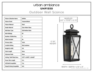 Urban Ambiance - Wall Sconce - UHP1550 Tudor Outdoor Wall Sconce, 17 - 15/16''H x 5 - 3/4