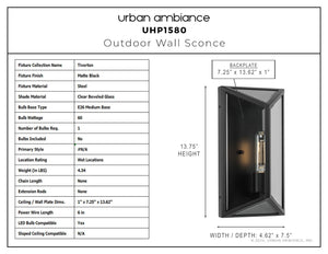 Urban Ambiance - Wall Sconce - UHP1580 Modern Outdoor Wall Sconce, 13 - 3/4''H x 4 - 5/8