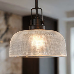 Urban Ambiance - Pendant Light - UHP2050 Luxe Industrial Pendant, 9 - 1/4"H x 10 - 1/2"W, Fashion Bronze Finish, Harlow Collection - 