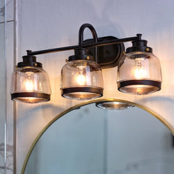 Urban Ambiance - Bath Vanity Light - UHP2539 Luxe Industrial Bathroom Vanity Light, 11.25"H x 26"W, Olde Bronze Finish, Nottingham Collection - 