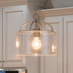 Urban Ambiance - Pendant Light - UHP3972 Modern Farmhouse Pendant 13''H x 13''W, Brushed Nickel Finish, Armidale Collection -