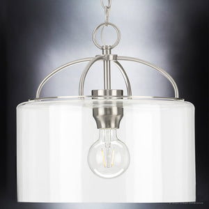 Urban Ambiance - Pendant Light - UHP3972 Modern Farmhouse Pendant 13''H x 13''W, Brushed Nickel Finish, Armidale Collection -