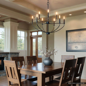 Urban Ambiance - Chandelier - UHP3975 Modern Farmhouse Chandelier 27''H x 28''W, Midnight Black Finish, Armidale Collection - 