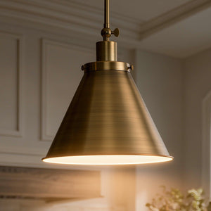 Urban Ambiance - Pendant Light - UHP4006 Traditional Pendant 12.75''H x 12.25''W, Olde Brass Finish, Pawtucket Collection -