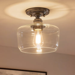 Urban Ambiance - Ceiling Light - UHP4064 Vintage Ceiling Light 9''H x 9''W, Brushed Nickel Finish, Hedland Collection -