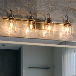 Urban Ambiance - Bath Light - UHP4068 Vintage Bath Light 9.875''H x 32.25''W, Olde Brass Finish, Hedland Collection - 