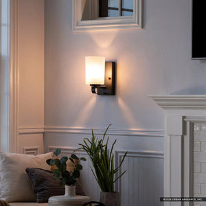 Urban Ambiance - Wall Sconce - UHP4112 Modern Wall Sconce 8''H x 4.5''W, Midnight Black Finish, Broome Collection - 