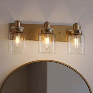 Urban Ambiance - Bath Light - UHP4192 Vintage Bath Light 8.625''H x 21.625''W, Olde Brass Finish, Bridgeport Collection - 