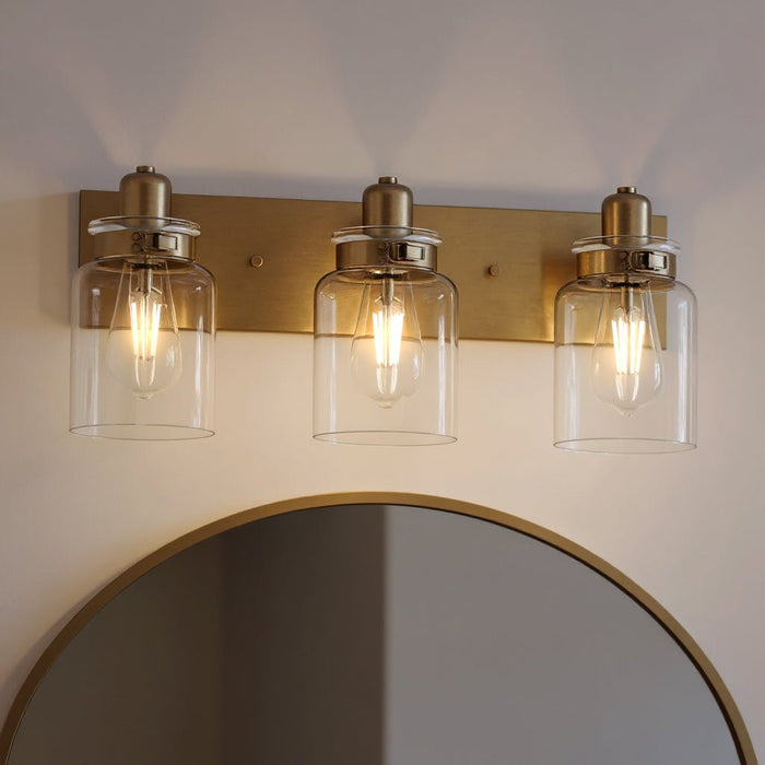 UHP4192 Vintage Bath Light 8.625''H x 21.625''W, Olde Brass Finish, Bridgeport Collection