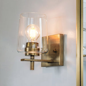 Urban Ambiance - Wall Sconce - UHP4204 New Traditional Wall Sconce 8.5''H x 5''W, Olde Brass Finish, Swan - Hill Collection - 