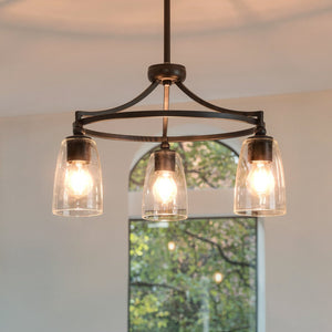 Urban Ambiance - Chandelier - UHP4272 Transitional Chandelier 12.25''H x 21''W, Midnight Black Finish, Coronado Collection - 