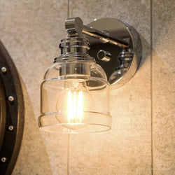 Urban Ambiance - Wall Sconce - UHP4300 Vintage Wall Sconce 7.875''H x 5''W, Polished Chrome Finish, Phoenix Collection - 