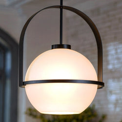 Urban Ambiance - Pendant - UHP4345 Mid - Century Modern Pendant 21.625''H x 16.125''W, Midnight Black Finish, Albuquerque Collection - 