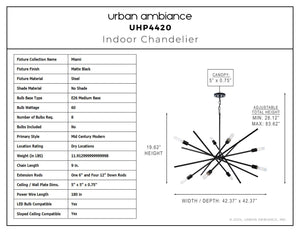 Urban Ambiance - Chandelier - UHP4420 Mid - Century Modern Indoor Chandelier, 19 - 5/8''H x 42 - 3/8
