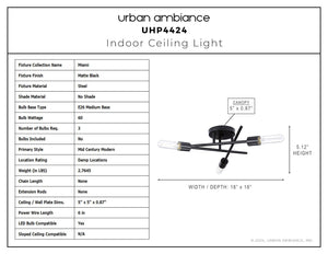 Urban Ambiance - Ceiling Light - UHP4424 Mid - Century Modern Indoor Ceiling Light, 5 - 1/8''H x 18
