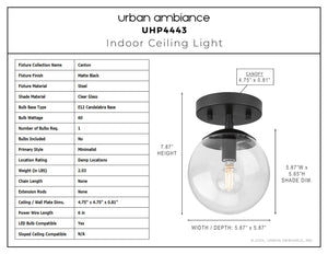 Urban Ambiance - Ceiling Light - UHP4443 Minimalist Indoor Ceiling Light, 7 - 7/8''H x 5 - 7/8