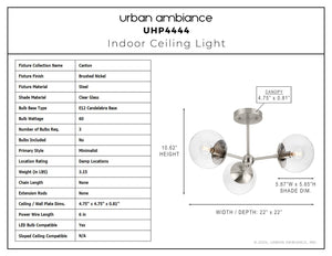 Urban Ambiance - Ceiling Light - UHP4444 Minimalist Indoor Ceiling Light, 10 - 5/8''H x 22