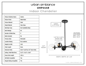 Urban Ambiance - Chandelier - UHP4449 Minimalist Indoor Chandelier, 5 - 7/8''H x 28