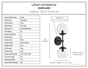 Urban Ambiance - Wall Sconce - UHP4456 Mid Century Modern Indoor Wall Sconce, 18''H x 6 - 3/4