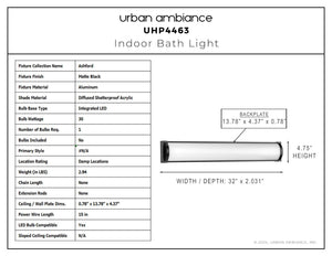 Urban Ambiance - Bath Light - UHP4463 Minimalist Indoor Bath Light, 4 - 3/4''H x 2 - 5/163