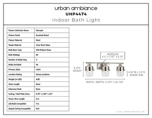Urban Ambiance - Bath Light - UHP4474 Industrial Indoor Bath Light, 8 - 3/8''H x 6 - 3/8